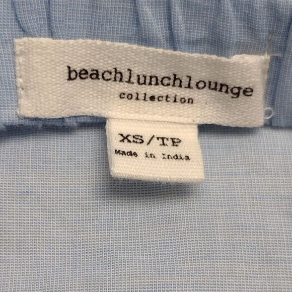 beachlunchlounge Blue Red Puff Sleeve Embroidered Off Shoulder Top Sz XS Boho - Picture 8 of 10